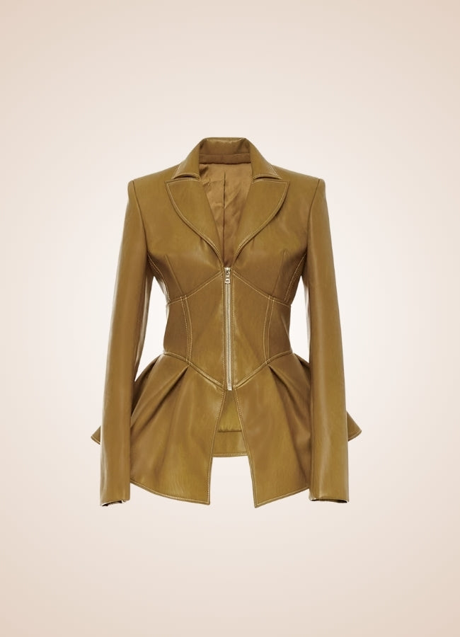 Steampunk Women's Leather Zipper Jacket - Steampunk Australia