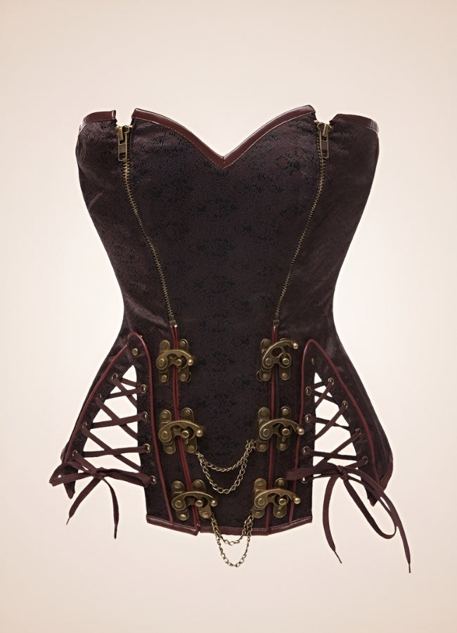Steampunk Zipper Corset - Steampunk Australia