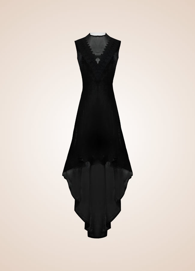 V Neck Sleeveless Steampunk Dress - Steampunk Australia