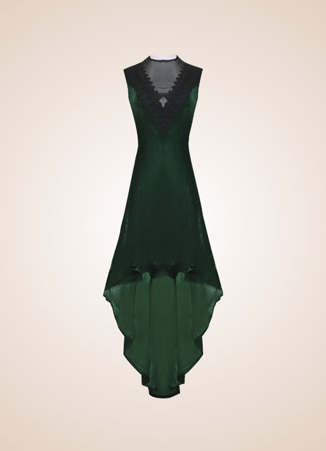 V Neck Sleeveless Steampunk Dress - Steampunk Australia