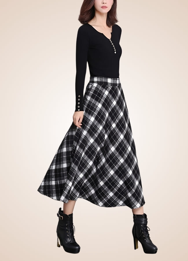 Victorian High Waist Plaid Skirt - Steampunk Australia