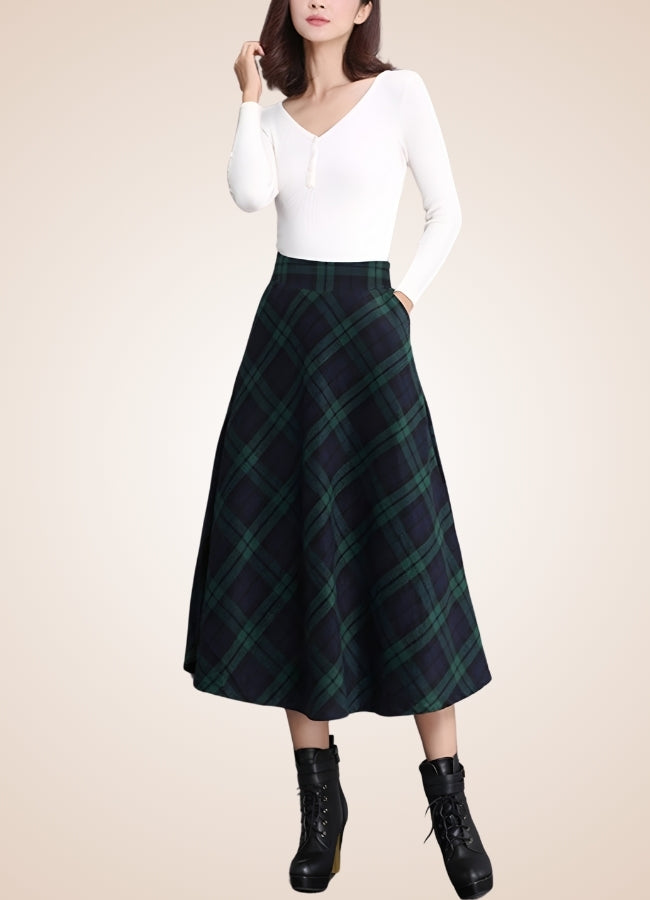 Victorian High Waist Plaid Skirt - Steampunk Australia