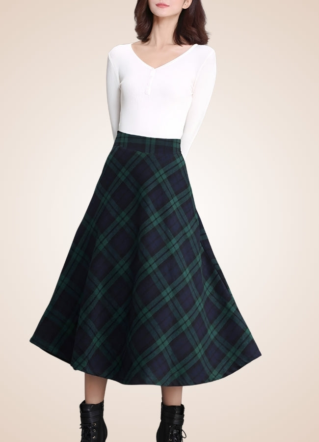 Victorian High Waist Plaid Skirt - Steampunk Australia