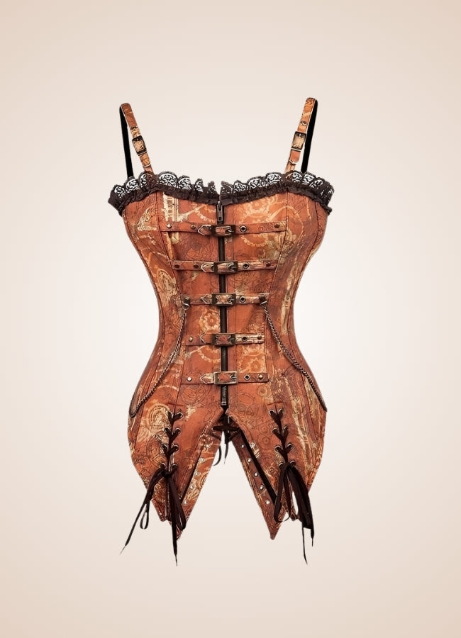 Vintage Brown Steampunk Bustier - Steampunk Australia