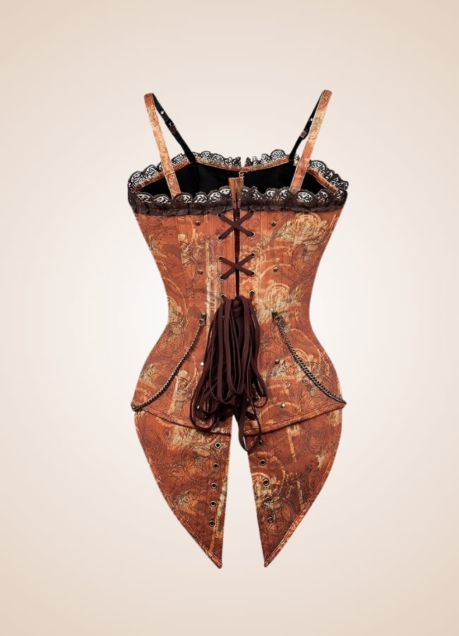 Vintage Brown Steampunk Bustier - Steampunk Australia