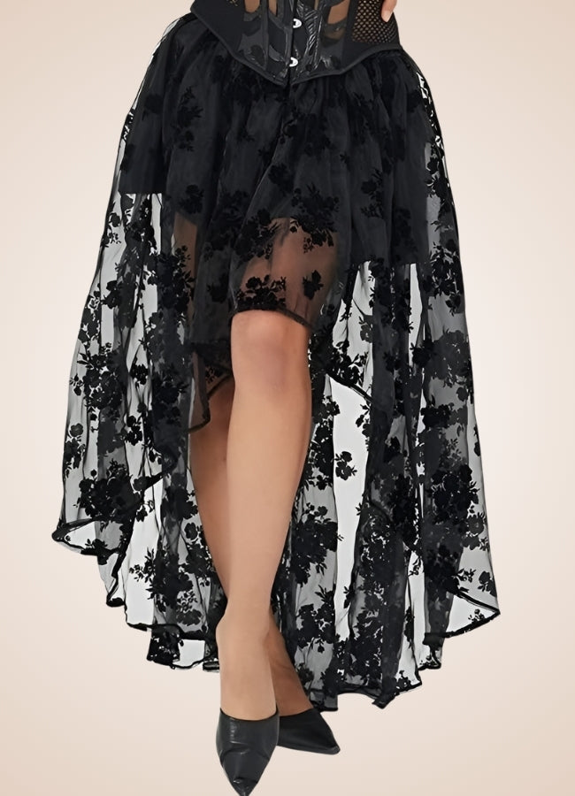 Vintage Flowers Steampunk Skirt - Steampunk Australia