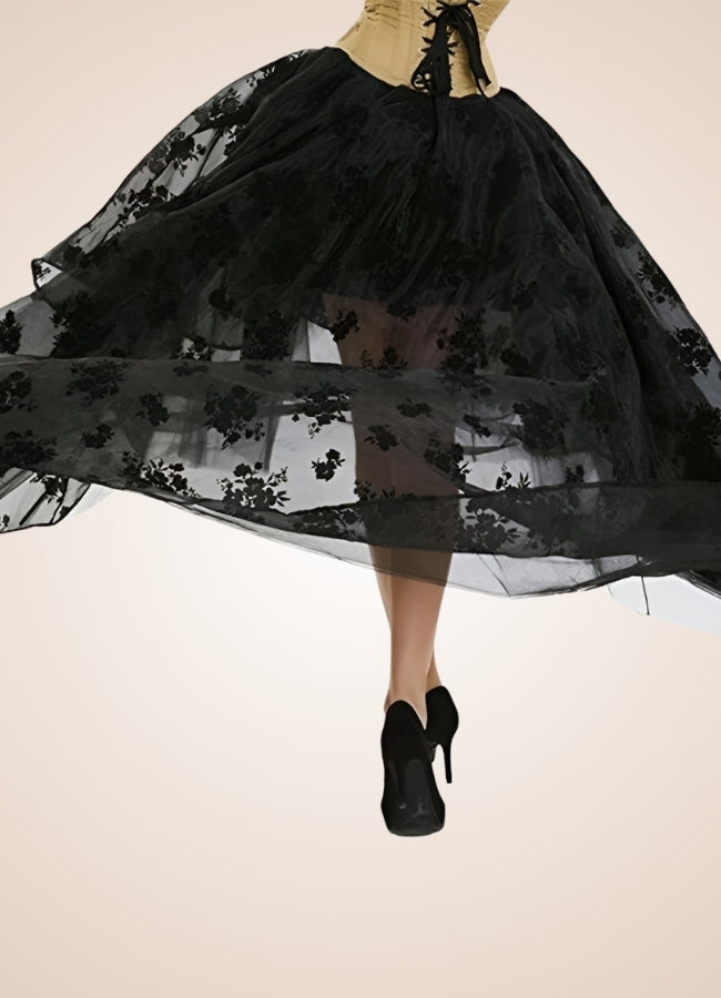 Vintage Flowers Steampunk Skirt - Steampunk Australia