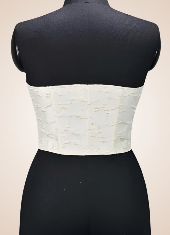 White Off Shoulder Steampunk Corset - Steampunk Australia