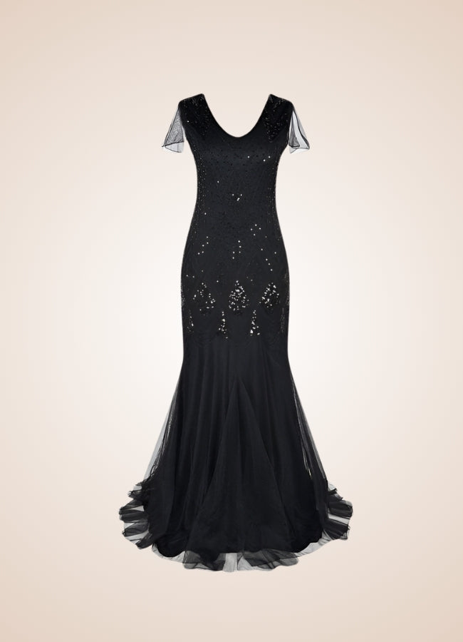 Women's Black Steampunk Long Dress - Steampunk Australia