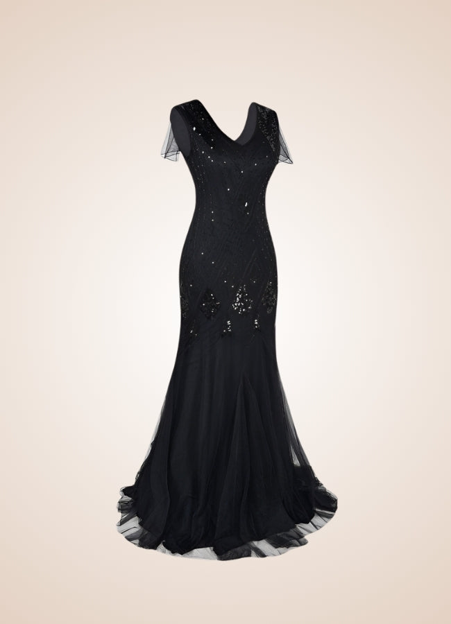 Women's Black Steampunk Long Dress - Steampunk Australia