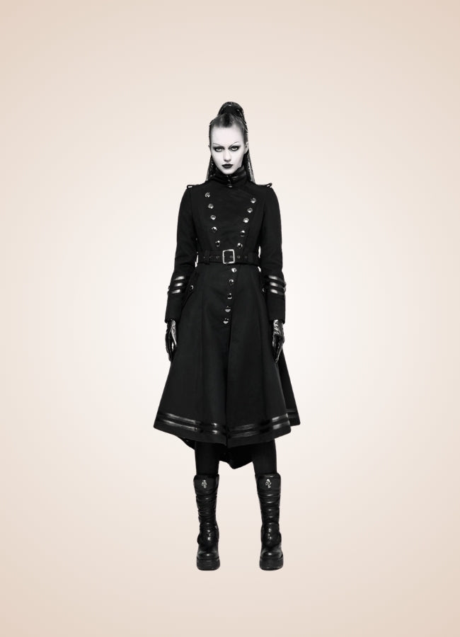 Women's Gothic Military Long Coat - Steampunk Australia