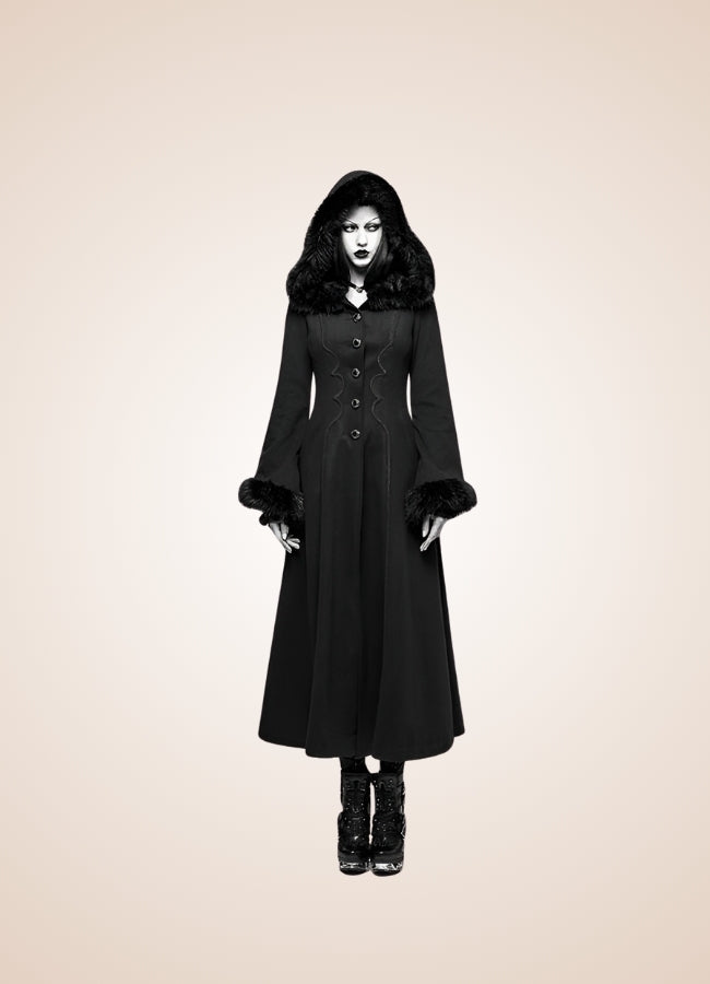 Women's Gothic Winter Hooded Coat - Steampunk Australia