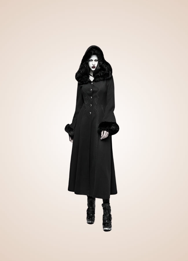 Women's Gothic Winter Hooded Coat - Steampunk Australia
