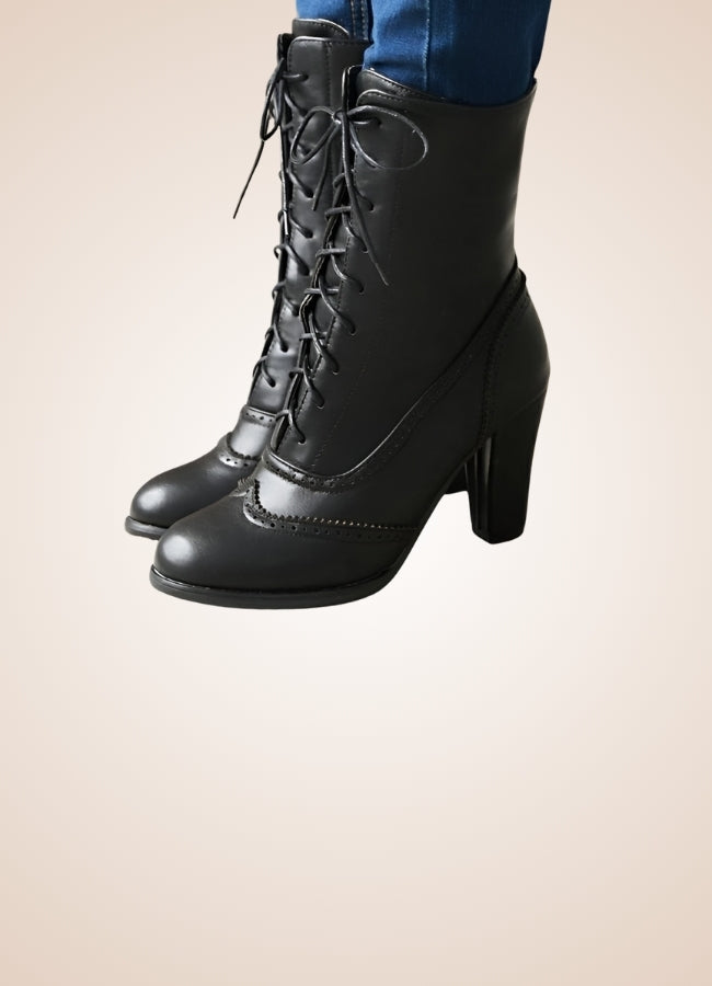 Women's Leather Ankle Boots - Steampunk Australia