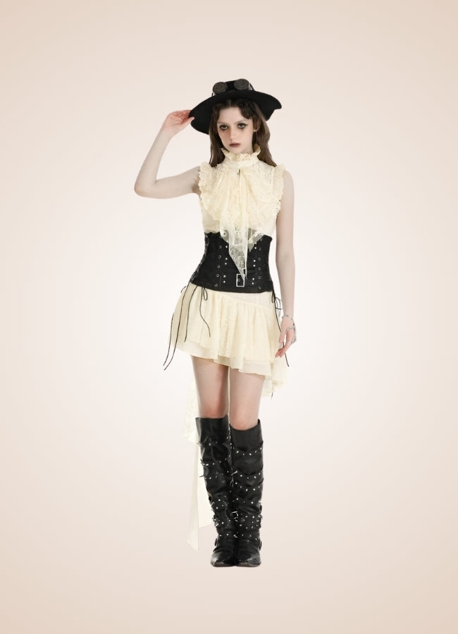Women's Ruffle Steampunk Dress - Steampunk Australia