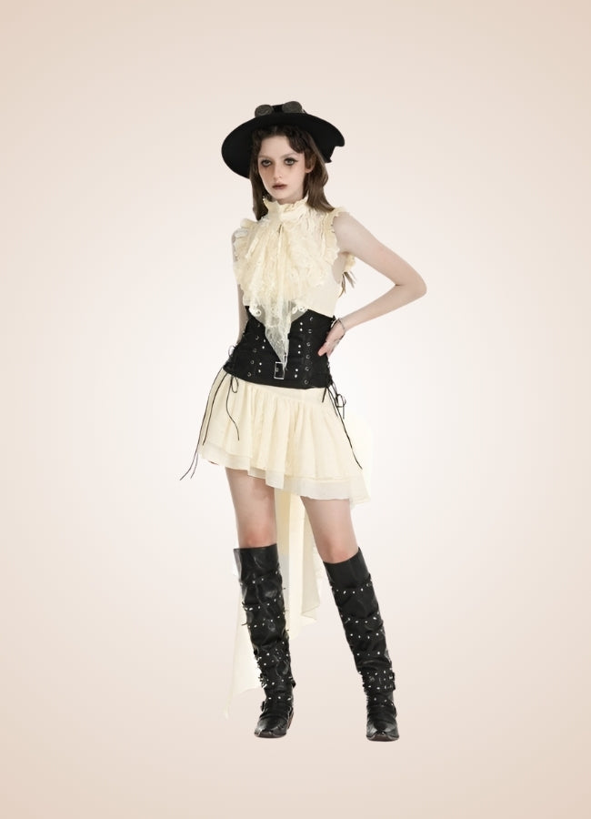 Women's Ruffle Steampunk Dress - Steampunk Australia