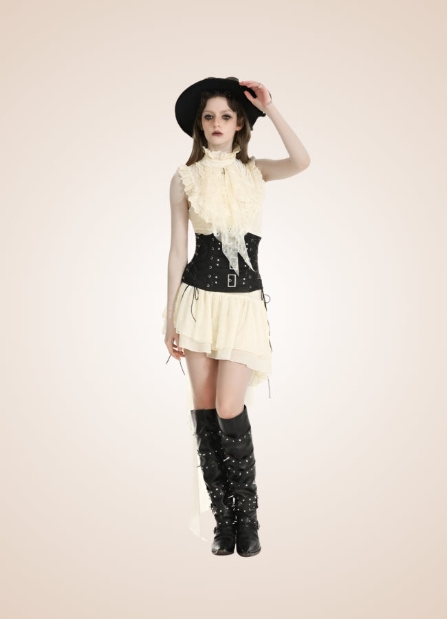 Women's Ruffle Steampunk Dress - Steampunk Australia