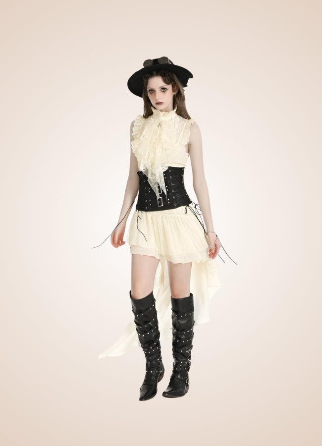 Women's Ruffle Steampunk Dress - Steampunk Australia