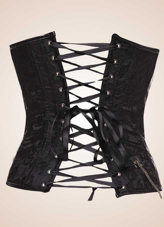 Women's Steampunk Black Overbust Corset - Steampunk Australia