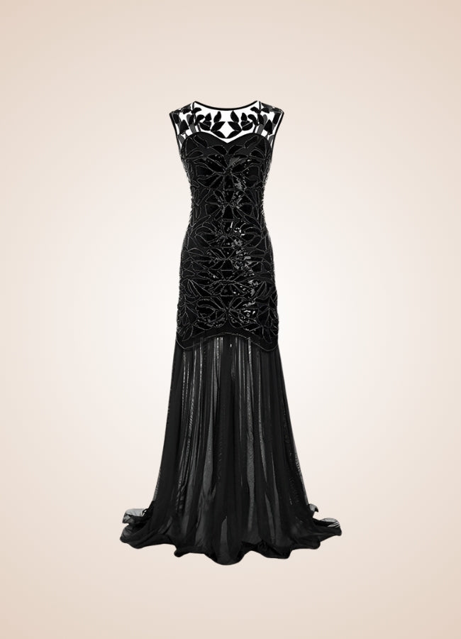 Women's Steampunk Black Sequins Dress - Steampunk Australia