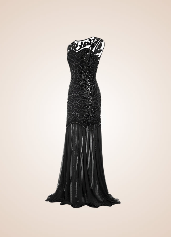 Women's Steampunk Black Sequins Dress - Steampunk Australia