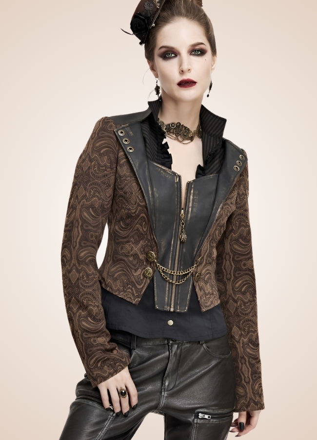 Women's Steampunk Leather Jacket - Steampunk Australia