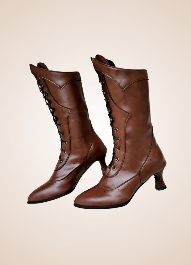 Women's Steampunk Mid Calf Boots - Steampunk Australia