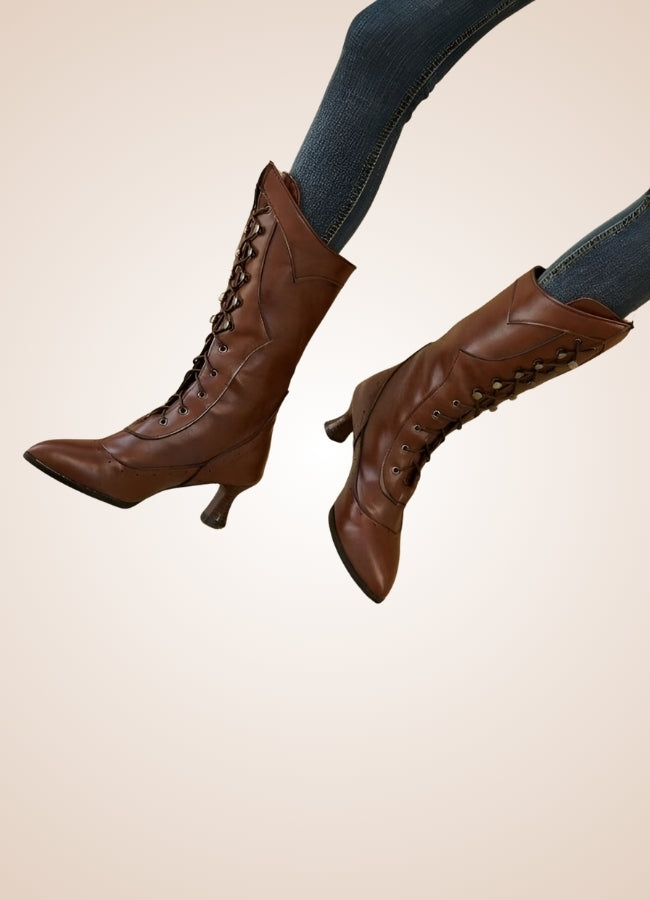 Women's Steampunk Mid Calf Boots - Steampunk Australia