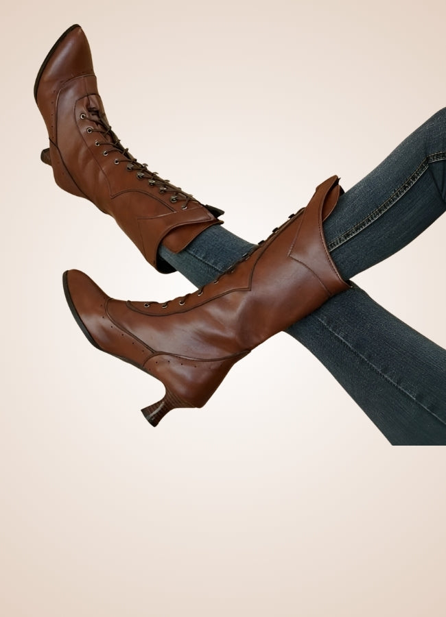 Women's Steampunk Mid Calf Boots - Steampunk Australia