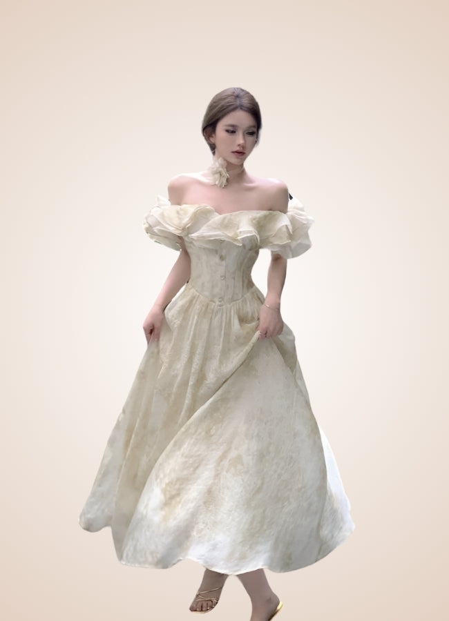 Women's Steampunk Off Shoulder Dress - Steampunk Australia