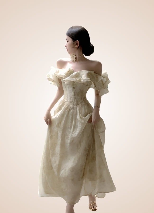 Women's Steampunk Off Shoulder Dress - Steampunk Australia