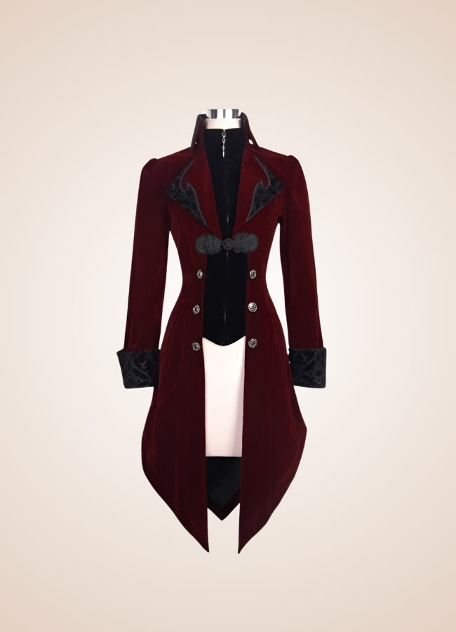 Women's Steampunk Tailcoat Burgundy - Steampunk Australia