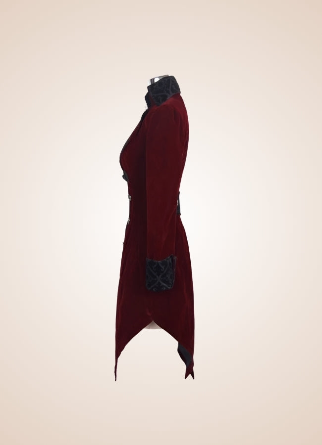 Women's Steampunk Tailcoat Burgundy - Steampunk Australia