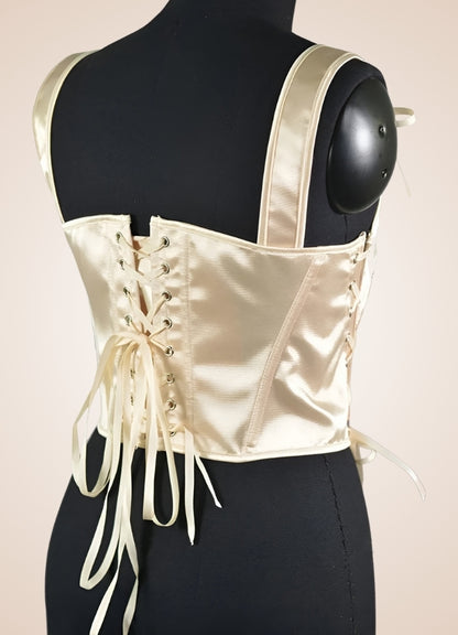 Beige Steampunk Medieval Lace Corset - Steampunk Australia