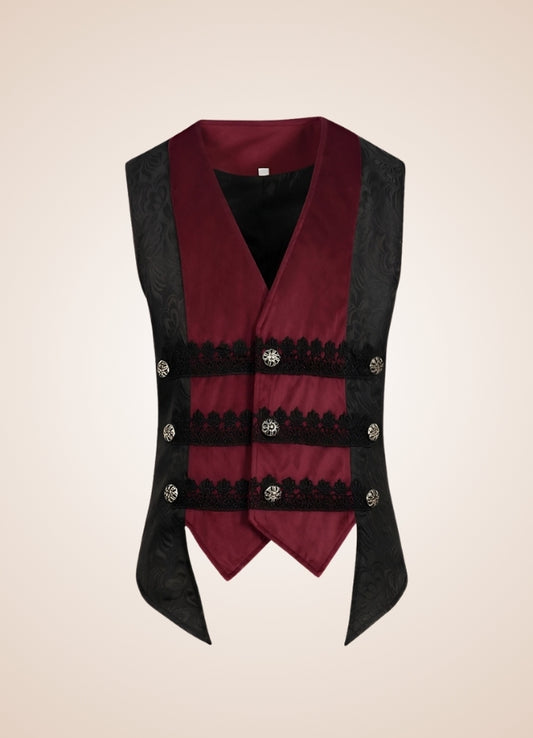 Black And Red Steampunk Vest - Steampunk Australia