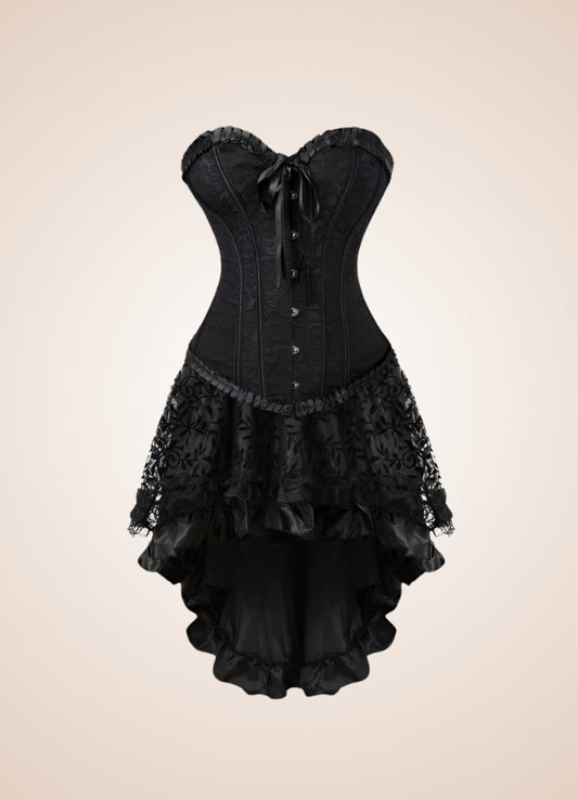 Black Classic Steampunk Corset Dress - Steampunk Australia