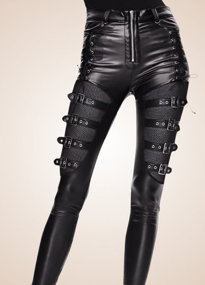 Black Gothic Buckle Pants - Steampunk Australia