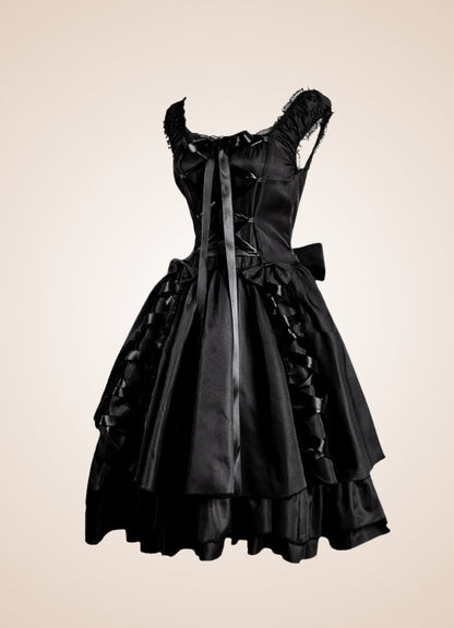Black Gothic Lolita Dress - Steampunk Australia