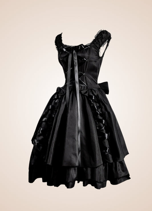 Black Gothic Lolita Dress - Steampunk Australia