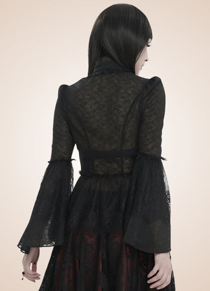 Black Gothic Long Sleeve Shirt - Steampunk Australia