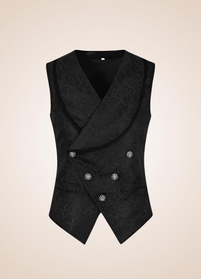 Black Gothic Man Tailcoat Vest - Steampunk Australia