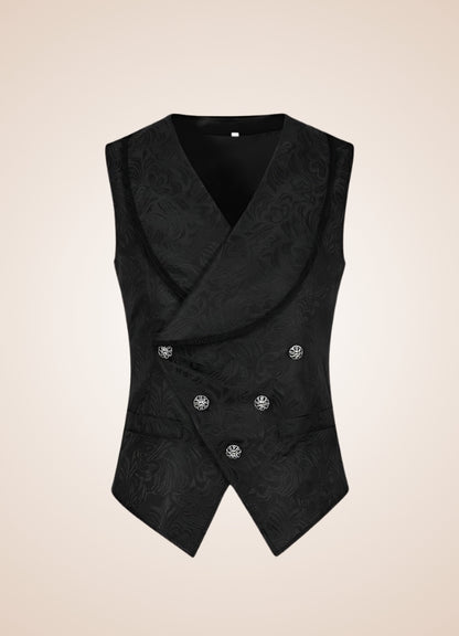 Black Gothic Man Tailcoat Vest - Steampunk Australia