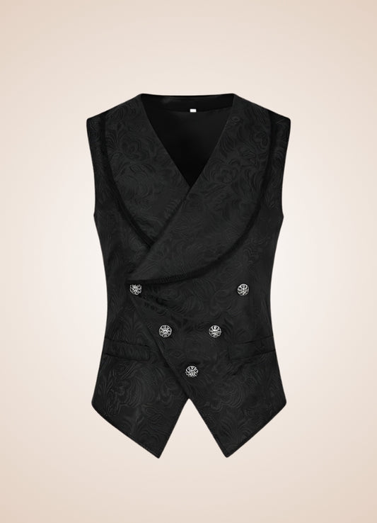 Black Gothic Man Tailcoat Vest - Steampunk Australia