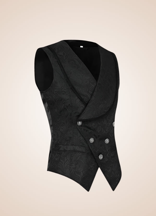 Black Gothic Man Tailcoat Vest - Steampunk Australia