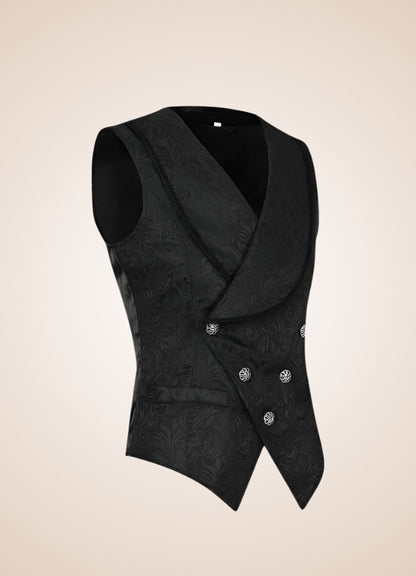 Black Gothic Man Tailcoat Vest - Steampunk Australia