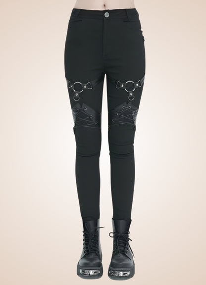 Black Gothic Punk Pants - Steampunk Australia