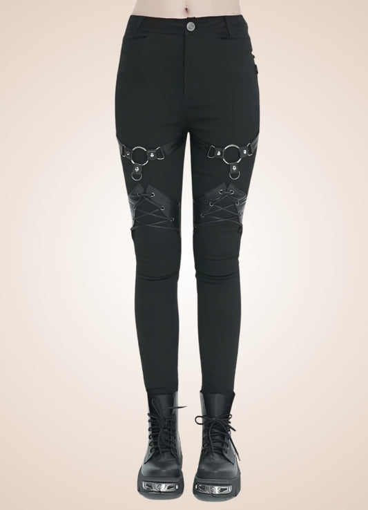 Black Gothic Punk Pants - Steampunk Australia