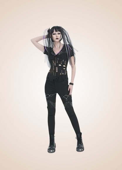 Black Gothic Punk Pants - Steampunk Australia