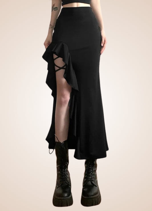 Black Gothic Skirt - Steampunk Australia