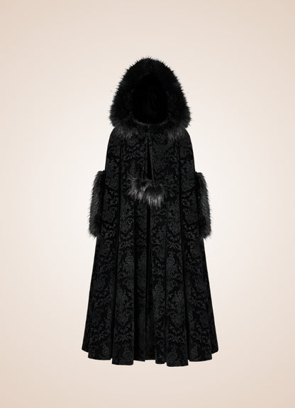 Black Gothic Women's Hooded Coat - Steampunk Australia